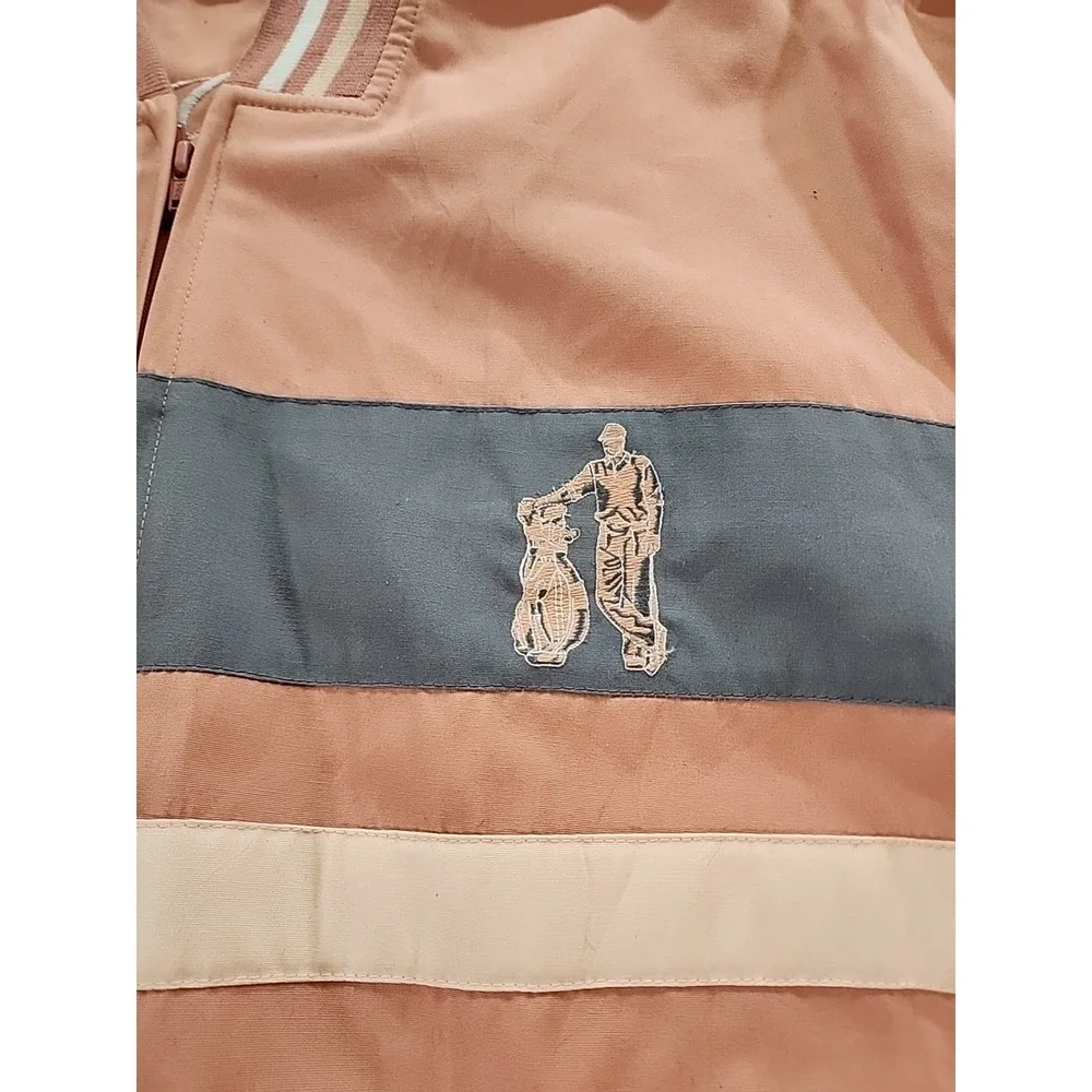 Vintage Gabicci Color Block‎ Bomber Jacket Retro Striped Casual Coat Lg